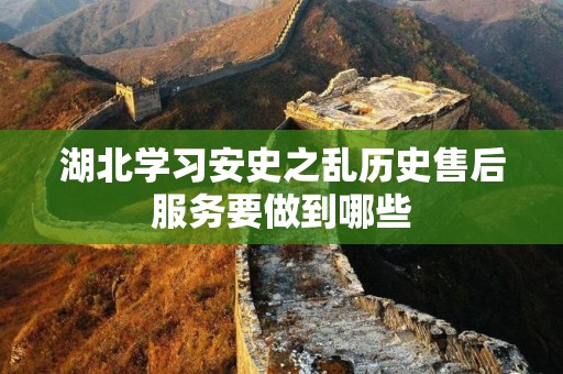 湖北学习安史之乱历史售后服务要做到哪些