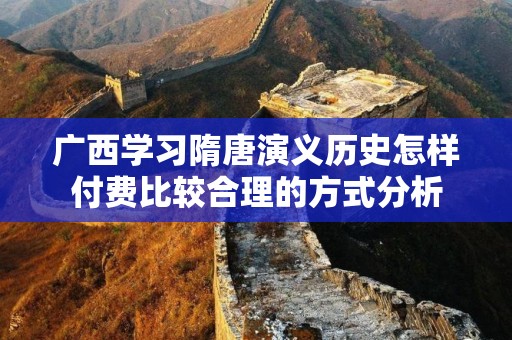 广西学习隋唐演义历史怎样付费比较合理的方式分析