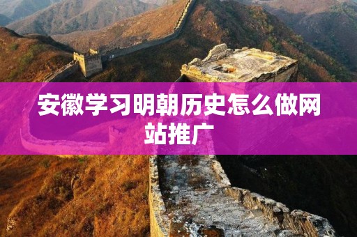 安徽学习明朝历史怎么做网站推广