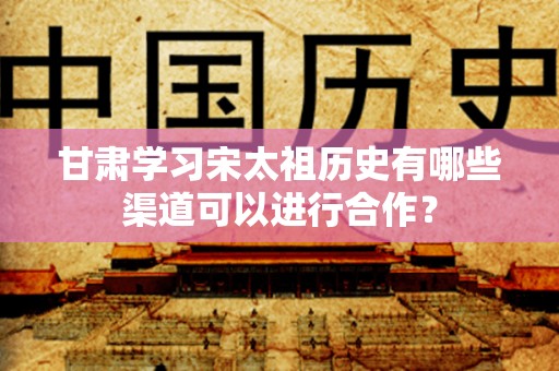 甘肃学习宋太祖历史有哪些渠道可以进行合作？