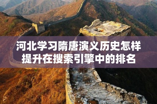 河北学习隋唐演义历史怎样提升在搜索引擎中的排名