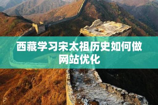 西藏学习宋太祖历史如何做网站优化