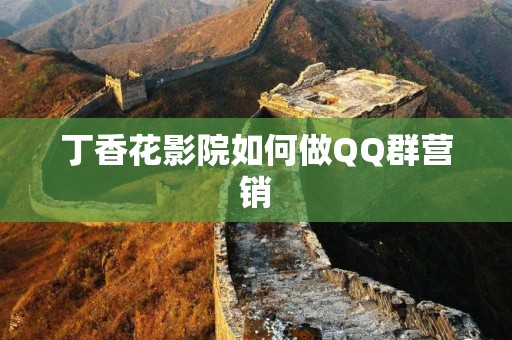 丁香花影院如何做QQ群营销
