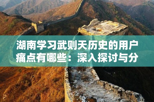 湖南学习武则天历史的用户痛点有哪些：深入探讨与分析
