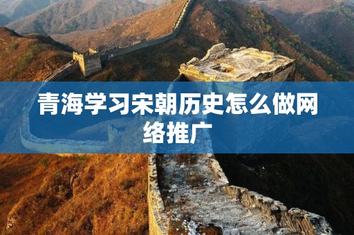青海学习宋朝历史怎么做网络推广