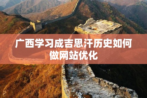 广西学习成吉思汗历史如何做网站优化