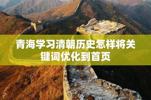 青海学习清朝历史怎样将关键词优化到首页